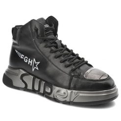 Czarne Sneakersy John Doubare Sportowe Obuwie Męskie. Czarne półbuty na co dzień męskie John Doubare, ze skóry, eleganckie, bez zapięcia. Za 769.00 zł.