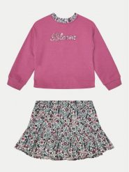 OVS Komplet bluza i spódniczka 2143167 Różowy Regular Fit. Czerwone bluzy dla dziewczynek OVS, bez wzorów, z bawełny. Za 99.99 zł.
