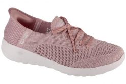 Buty sportowe Sneakersy damskie, Slip-Ins: Go Walk Joy - Abby. Białe obuwie sportowe damskie Skechers, bez wzorów, z materiału, trekkingowe. Za 249.99 zł.