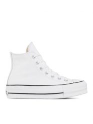 Converse Trampki Chuck Taylor All Star Lift Clean Hi 561676C Biały. Białe trampki i tenisówki damskie Converse, bez wzorów, ze skóry, retro, bez zapięcia. Za 309.99 zł.