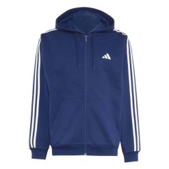 Bluza Adidas Sport M 3S Fl Fz Hd Dorośli. Niebieskie bluzy męskie Adidas, l, bez wzorów, z dzianiny, z kapturem, do biegania. Za 357.99 zł.