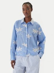 LOLA CASADEMUNT Koszula LS2615089 Niebieski Relaxed Fit. Niebieskie bluzki damskie LOLA CASADEMUNT, l, bez wzorów, z bawełny, bez kołnierzyka, bez ramiączek. Za 543.99 zł.