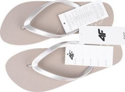 4f Klapki damskie 4F F064 beżowe 4FSS23FFLIF064 83S 37. Brązowe klapki damskie 4f, bez wzorów, bez obcasa. Za 44.55 zł.