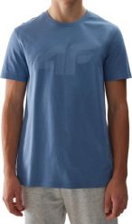 4f T-shirt męski 4F Koszulka regular z nadrukiem niebieski-denim M. Niebieskie t-shirty męskie 4f, m, bez wzorów, z denimu, bez kołnierzyka. Za 34.95 zł.