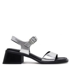 Sandały Vagabond Shoemakers. Szare sandały damskie Vagabond Shoemakers, bez wzorów, bez obcasa, na słupku, bez zapięcia. Za 279.99 zł.