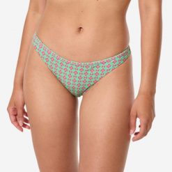 Dół kostiumu kąpielowego surfingowego damski Decathlon Lulu Keyshot. Zielone bikini damskie Decathlon, bez wzorów. Za 39.99 zł.