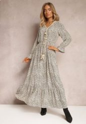 Biała Sukienka Endomela. Białe sukienki damskie Renee, l, bez wzorów, boho, bez kołnierzyka, bez ramiączek, maxi. Za 54.99 zł.