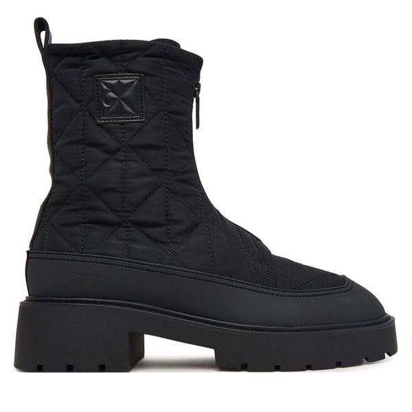 Botki Calvin Klein. Brązowe botki damskie Calvin Klein, bez obcasa, na płaskiej podeszwie, bez zapięcia. Za 749.99 zł.