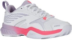 Tennis shoes for ladies K-SWISS SPEEDEX CLAY white/orchid petal EU37. Białe obuwie sportowe damskie K-SWISS, bez wzorów. Za 385.97 zł.