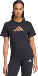 Adidas Koszulka damska Floral Regular Graphic czarna KT2766 L. Czarne t-shirty damskie Adidas, l, bez wzorów, bez kołnierzyka. Za 117.71 zł.