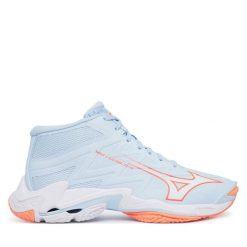 Buty halowe Mizuno. Niebieskie obuwie sportowe damskie Mizuno, bez wzorów, mizuno wave. Za 709.99 zł.