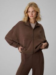 4F Bluza dresowa loose bez kaptura damska - brązowa M. Brązowe bluzy damskie 4f, m, bez wzorów, z dresówki, klasyczne. Za 199.99 zł.