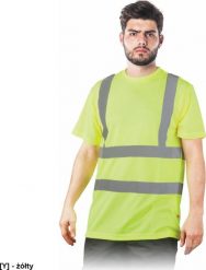 R.E.I.S. TSROUTE - T-shirt męski Bird-Eye z pasami odblaskowymi - żółty XL. Żółte t-shirty męskie R.E.I.S., m, bez wzorów, bez kołnierzyka. Za 36.38 zł.