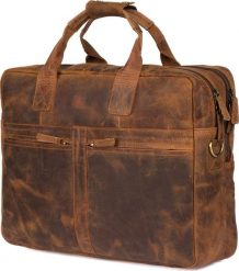 Beltimore Duża solidna skórzana torba Beltimore na laptopa dokumenty brązowa nubuk M87. Brązowe torby na laptopa męskie Beltimore, bez wzorów, z nubiku. Za 494.99 zł.