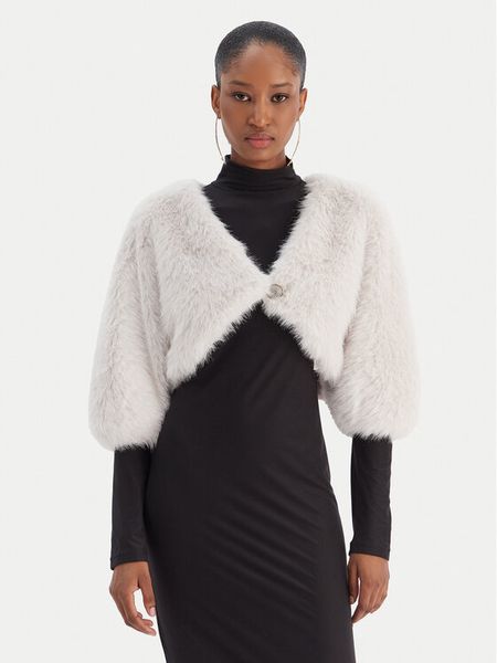 Rinascimento Futro CFC0020149002 Biały Regular Fit. Białe płaszcze damskie Rinascimento, xl, bez wzorów, z futra, bez kaptura. Za 619.99 zł.