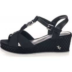 Tom Tailor sandały damskie 40 czarny. Czarne sandały damskie Tom Tailor, bez wzorów, bez obcasa, bez zapięcia. Za 266.00 zł.