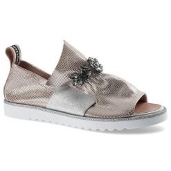 Półbuty damskie Lanqier, z elastycznymi wstawkami dekoracyjną aplikacją biżuteryjną na podbiciu oraz lekką podeszwą, różowe, 46C0812. Czerwone półbuty damskie Lanqier, na lato, z aplikacjami, z materiału, bez obcasa, bez zapięcia. Za 179.00 zł.