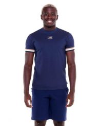 Męska koszulka w odcieniach ziemi. Niebieskie koszulki sportowe męskie LEONE 1947 APPAREL, l, bez wzorów, z bawełny, bez kołnierzyka, bez ramiączek, na fitness i siłownię. Za 84.16 zł.