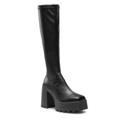 Kozaki Altercore. Czarne kozaki damskie Altercore, bez obcasa, na słupku. Za 399.99 zł.