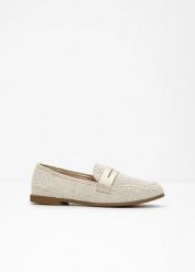 Półbuty wsuwane loafer. Brązowe półbuty damskie bonprix, bez wzorów, bez obcasa, bez zapięcia. Za 114.99 zł.