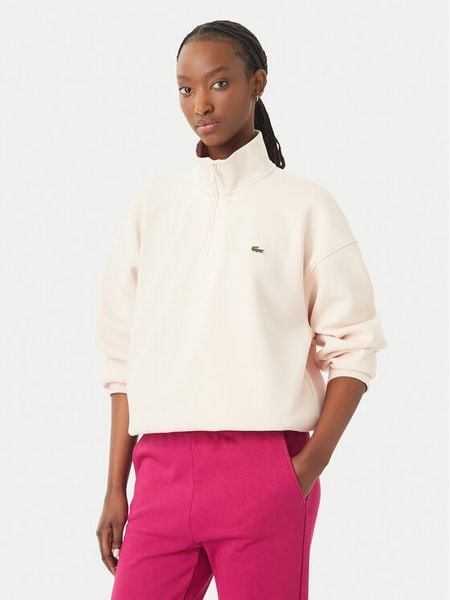 Lacoste Bluza SF5271 Różowy jasny Regular Fit. Czerwone bluzy damskie Lacoste, bez wzorów, bez kaptura. Za 729.99 zł.