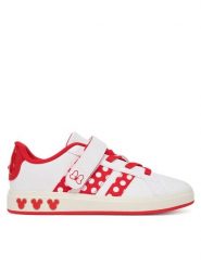 Adidas Sneakersy Adidas Disney Minnie Mouse Grand Court Shoes Kids KI9185 Biały. Białe buty sportowe dziewczęce Adidas, bez wzorów, ze skóry, bez zapięcia. Za 199.99 zł.