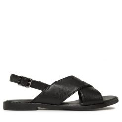 Sandały Jenny Fairy. Czarne sandały damskie Jenny Fairy, bez wzorów, bez obcasa, na płaskiej podeszwie, bez zapięcia. Za 99.99 zł.
