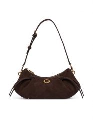 Guess Torebka Allegra HWSG22 37180 Brązowy ciemny. Brązowe torebki do ręki damskie Guess, z aplikacjami, z materiału, bez dodatków. Za 544.99 zł.