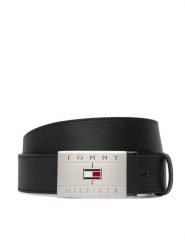 Tommy Hilfiger Pasek Th Flag Plaque Belt AM0AM14322 Czarny. Czarne paski damskie Tommy Hilfiger, bez wzorów, ze skóry. Za 249.99 zł.