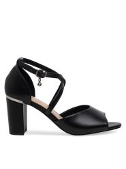 Lasocki Sandały WYL3267-7Z Czarny. Czarne klapki damskie Lasocki, bez wzorów, ze skóry, bez obcasa, na słupku, bez zapięcia. Za 159.99 zł.