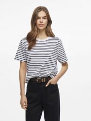 Vila Koszulka - VINora Kobiety Bawełna biały, L. Białe t-shirty damskie Vila, l, bez wzorów, z bawełny, bez kołnierzyka. Za 79.95 zł.