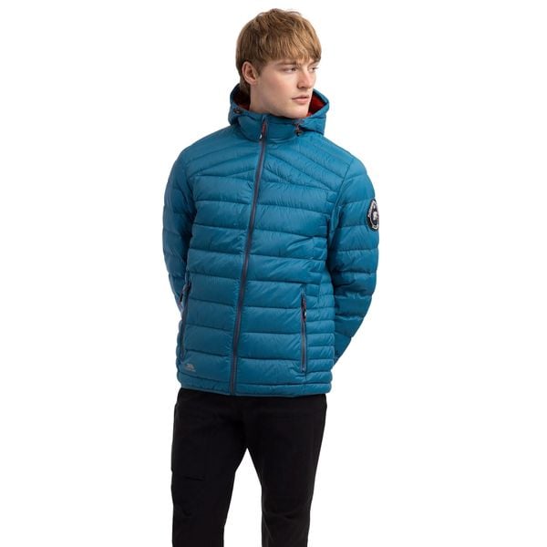 Kurtka Puchowa Męska Whitman II. Niebieskie kurtki męskie Trespass, l, bez wzorów, z materiału, z kapturem. Za 299.99 zł.