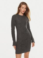 Guess Sukienka dzianinowa Serena W4BK17 Z3HW0 Szary Regular Fit. Szare sukienki damskie Guess, l, z aplikacjami, z dzianiny, bez kołnierzyka, bez ramiączek. Za 365.75 zł.