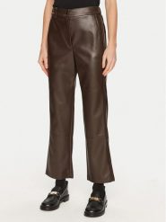 Max Mara Leisure Spodnie z imitacji skóry Struzzo 2426786098 Brązowy Straight Fit. Brązowe spodnie materiałowe damskie Max Mara Leisure, xs, bez wzorów, ze skóry. Za 409.99 zł.
