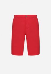 Czerwone Szorty Bawełniane Bermudy Zapinane na Ukryty Suwak i Guzik Vikiidana. Czerwone szorty męskie Born2be, na lato, l, bez wzorów, z bawełny, eleganckie. Za 59.99 zł.