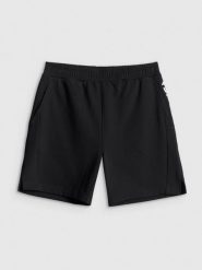 4F Spodenki dresowe męskie - czarne L. Czarne krótkie spodenki sportowe męskie 4f, l, bez wzorów, z dresówki. Za 89.99 zł.