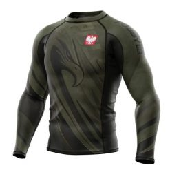 Koszulka sportowa męska Rashguard do MMA EXTREME HOBBY POLSKA ULTIMATE. Zielone koszulki sportowe męskie EXTREME HOBBY, m, bez wzorów, z bawełny, bez kołnierzyka, bez ramiączek, na fitness i siłownię. Za 209.00 zł.
