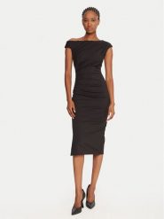 Rinascimento Sukienka koktajlowa CFC0125334003 Czarny Slim Fit. Czarne sukienki damskie Rinascimento, s, bez wzorów, z syntetyku, wizytowe, bez kołnierzyka, bez ramiączek. Za 519.99 zł.