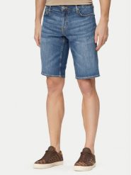 Guess Szorty jeansowe M6GD01 D0756 Niebieski Regular Fit. Niebieskie szorty męskie Guess, m, z aplikacjami, z bawełny. Za 394.99 zł.