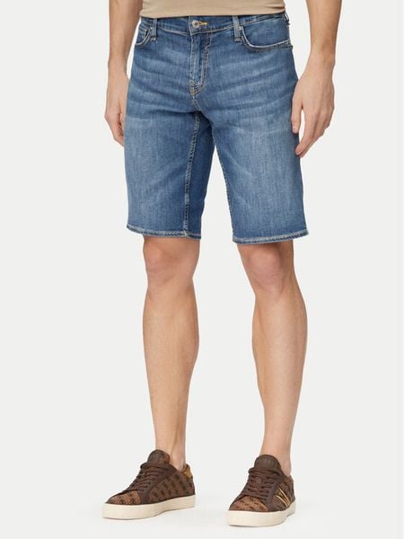 Guess Szorty jeansowe M6GD01 D0756 Niebieski Regular Fit. Niebieskie szorty męskie Guess, m, z aplikacjami, z bawełny. Za 318.99 zł.