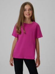 4F T-shirt regular gładki dziewczęcy - różowy 158 (12-13 lat). Czerwone t-shirty i topy dla dziewczynek 4f, bez wzorów, z bawełny, bez ramiączek. Za 29.99 zł.