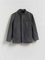 Marynarka regular fit - ciemnoszary. Szare marynarki męskie Reserved, bez wzorów, z tkaniny. Za 329.99 zł.