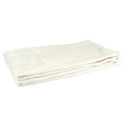 Koc/ pled honeycomb kremowy 120x150cm. Białe kocyki dla dzieci Intesi, z tkaniny. W wyprzedaży za 70.90 zł.