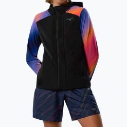Kurtka do biegania damska Mizuno Active Alpha Hodded. Czarne kurtki damskie Mizuno, s, bez wzorów, z materiału, bez kaptura. Za 229.99 zł.
