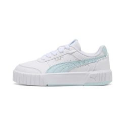 Mini trampki dla dziewczynki Puma Carina Mia. Białe trampki i tenisówki dziewczęce Puma, bez wzorów, z gumy, bez zapięcia. Za 275.00 zł.
