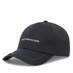 Czapka z daszkiem Tommy Hilfiger. Czarne czapki i kapelusze męskie Tommy Hilfiger, bez wzorów. Za 109.99 zł.