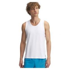 Tank top do biegania męski Under Armour Launch Elite Singlet. Białe koszulki sportowe męskie Under Armour, l, bez wzorów, bez kołnierzyka, bez ramiączek, do biegania. Za 159.99 zł.