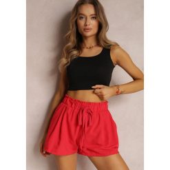 Czerwone Szorty Deldo. Czerwone szorty damskie Renee, na lato, xl, bez wzorów, z podwyższonym stanem. Za 24.99 zł.