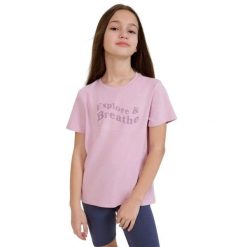 T-shirt Dla Dziewczynki JWSS25TTSHF1854. Czerwone t-shirty i topy dla dziewczynek 4f, bez wzorów, z bawełny, bez ramiączek. Za 63.99 zł.