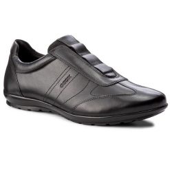 Półbuty Geox. Czarne półbuty na co dzień męskie Geox, bez zapięcia. Za 289.99 zł.